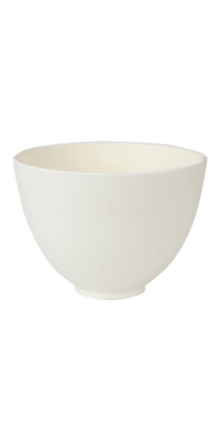 A white, flexible silicone bowl